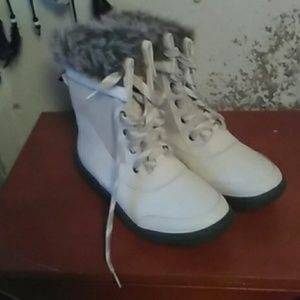 White winter boots